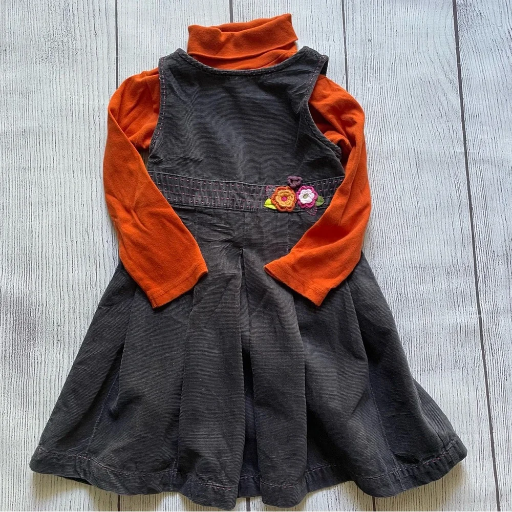 Gymboree Grey Jumper with Orange Turtleneck Size 4